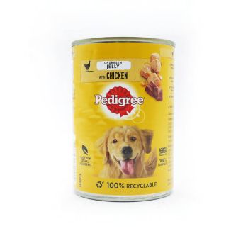 Pedigree Adult Chunks in Jelly with Chicken 385g Can (Pack of 12) 177073