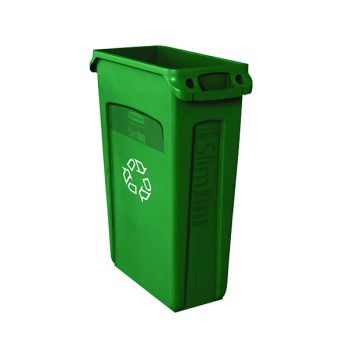 Rubbermaid Slim Jim Venting Channel Container 87 Litre Green 3540-07-GRN
