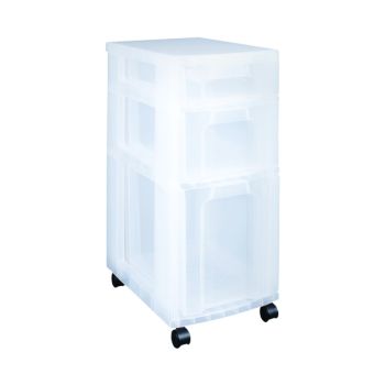 Really Useful Plastic Storage Tower 3 Drawers Clear 7L/12L/25L DT1019