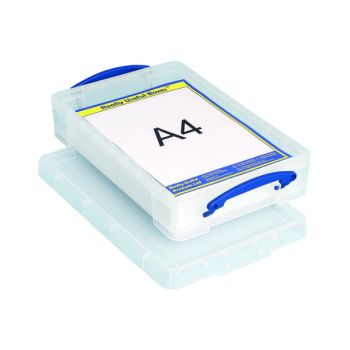 Really Useful 4 litre Plastic Storage Box With lid 395x255x80mm Clear KING4C