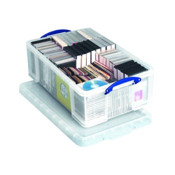 Really Useful 50L Plastic Storage Box W710xD440xH230mm Clear KING50C