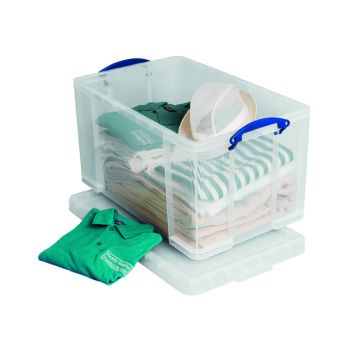 Really Useful 84L Plastic Storage Box W710xD440xH380mm Clear 84LC