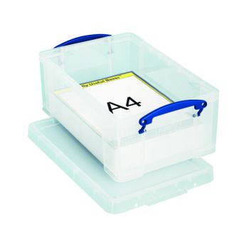 Really Useful 9L Box With Lid and Carry Handles Clear (Dimensions 395x255x155mm) 9C
