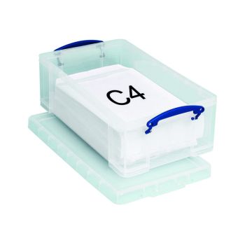 Really Useful 12L Plastic Storage Box With Lid 465x270x150mm C4 Clear 12C