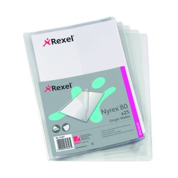 Rexel Nyrex Single Wallet A4 Clear (Pack of 25) 12181