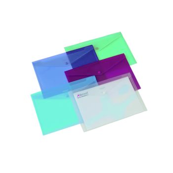 Rexel Popper Folder A4 Clear Assorted (Pack of 6) 16129AS