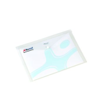 Rexel Popper Folder A4 Clear White (Pack of 5) 16129WH