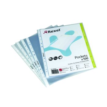 Rexel Quality Pocket A5 Glass Clear (Pack of 100) 1300063