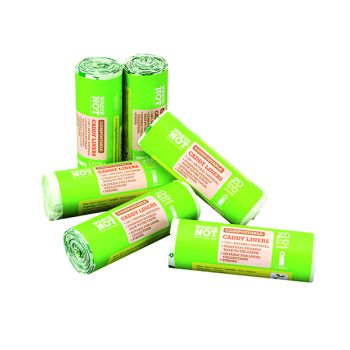 Waste Not Compostable Caddy Liner Bag 20 per Roll (Pack of 6)  10629