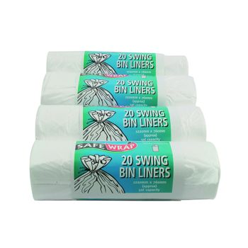 Safewrap Standard Swing Bin Liner White (Pack of 80) 0441