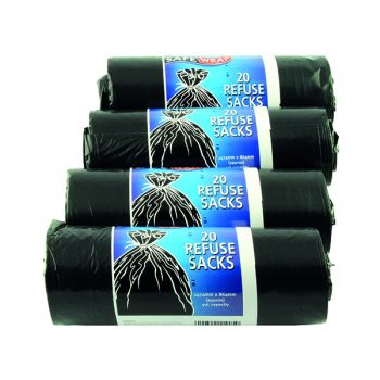 Safewrap Refuse Sack 92 Litre Black (Pack of 80) 0446