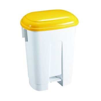 Derby Plastic Pedal Bin 30 Litre White/Yellow 348023