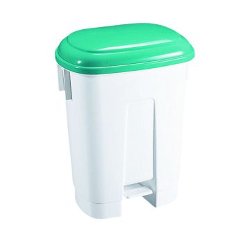 Derby Plastic Pedal Bin 30 Litre White/Green 348024