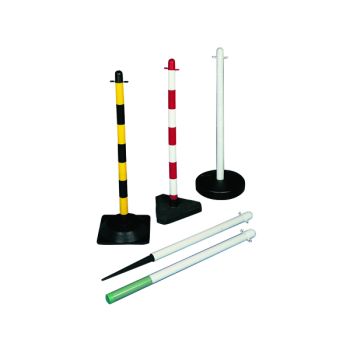 Freestanding Post Triangular Concrete-Weighted Base Yellow/Black 371438