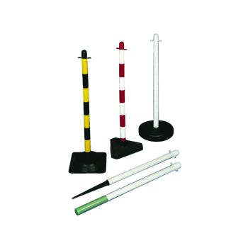 VFM Red/White Freestanding Post With Rubber Square Base 371441