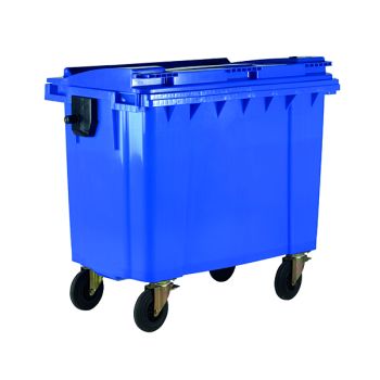 Wheelie Bin With Flat Lid 770 Litre Blue 377386