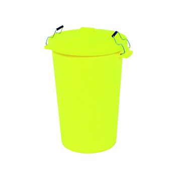 Dustbin with Clip On Lid Yellow 90L 415696