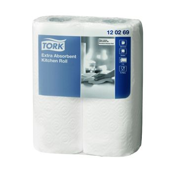 Tork Extra Absorbent Kitchen Roll 2-Ply White (Pack of 24) 120269