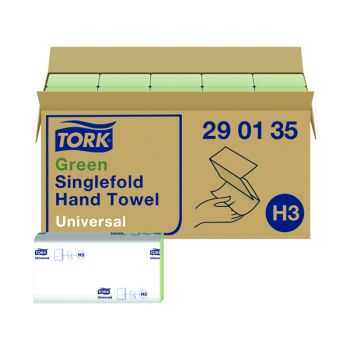Tork Singlefold Hand Towel H3 Recycled Green (Pack of 20) 290135