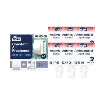 Tork Antimicrobial Hand Washing Liquid Soap (Pack of 6) + FREE Air Freshener Pack