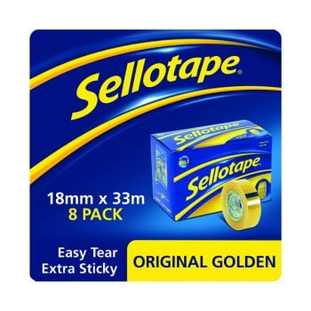 Sellotape Original Golden Tape 18mmx33m (Pack of 8) 1443251