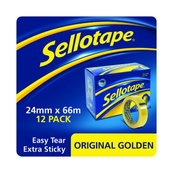 Sellotape Original Golden Tape 24mmx66m (Pack of 12) 1443268