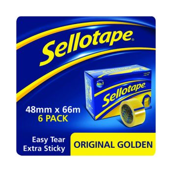 Sellotape Original Golden Tape 48mmx66m (Pack of 6) 1443304