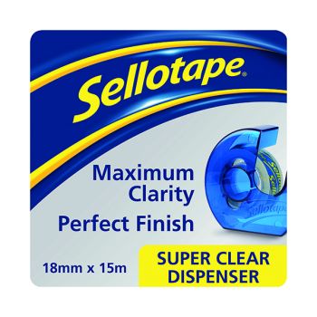 Sellotape Super Clear Tape and Dispenser 18mmx15m (Pack of 7) 1766006