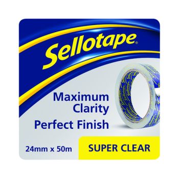 Sellotape Super Clear Tape 24mm x 50m (6 Pack)