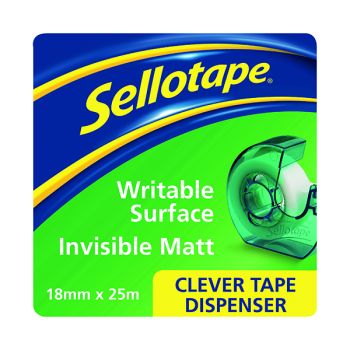 Sellotape Clever Invisible Tape and Dispenser 18mmx25m (Pack of 7) 1766004