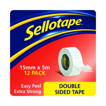 Sellotape Double Sided Tape 15mmx5m (Pack of 12) 1445293