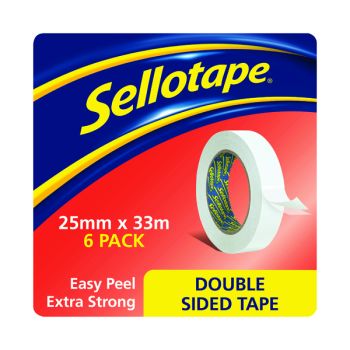 Sellotape Double Sided Tape 25mmx33m (Pack of 6) 1447052