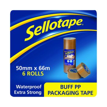 Sellotape Polypropylene Packaging Tape 50mmx66m Brown (Pack of 6) 1445172