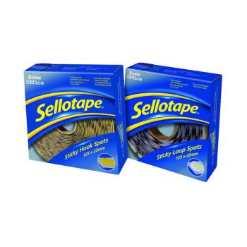 Sellotape Sticky Hook Spots 22mm Pack of 125 FOC Sticky Loop Spots