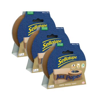 Sellotape Packaging Tape Paper 48mmx50m 3 For 2