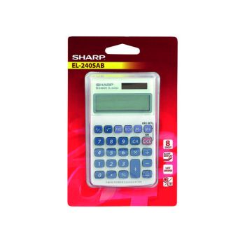 Sharp Silver 8-Digit Hand Held Pocket Calculator EL240SAB