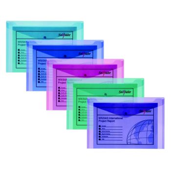 Snopake Polyfile Electra Foolscap Plus Assorted (Pack of 5) 10088