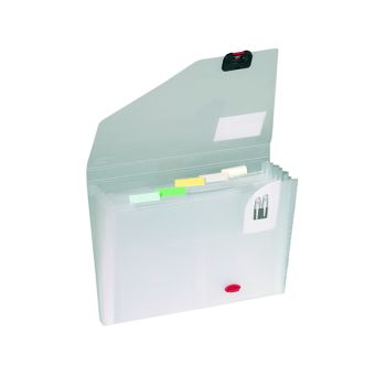 Snopake Expanding Organiser 6 Part A4 Clear (Includes coloured index tabs for personalisation) 11893