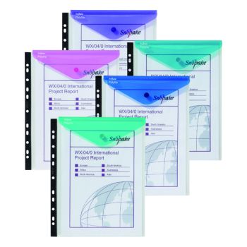 Snopake Polyfile Ring Binder Wallet A4 Assorted (Pack of 5) 15695