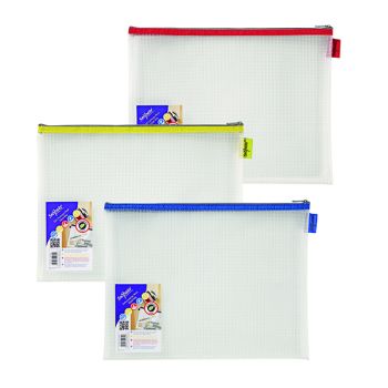 Snopake EVA Mesh Zippa-Bag 275 x 360mm Assorted (Pack of 3) 15819