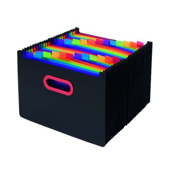 Snopake 24 Part Desk Expander A4 Rainbow/Black 15852