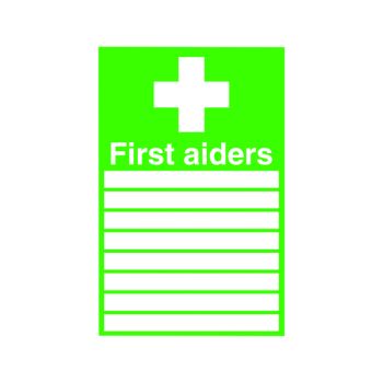 Safety Sign First Aiders 300x200mm PVC FA01926R