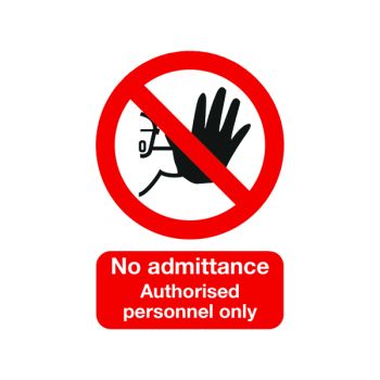 Safety Sign No Admittance Authorised Personnel Only A5 PVC ML01551R