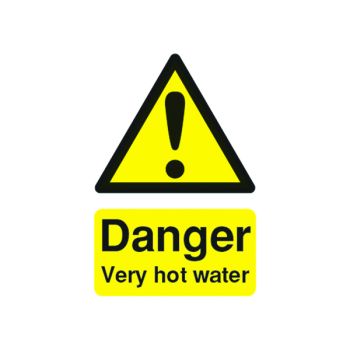 Safety Sign Danger Very Hot Water 75x50mm PVC HA17343R - DISCONTINUED