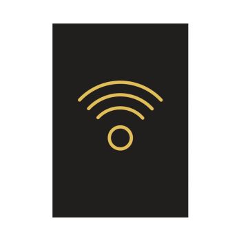 Wireless Sign Rigid Plastic 105x150mm Black/Gold Y6698721
