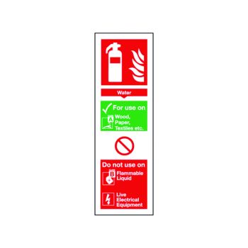 Safety Sign Fire Extinguisher Water 300x100mm Self Adhesive FR09425S
