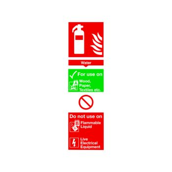 Safety Sign Fire Extinguisher Water 300x100mm PVC FR09425R