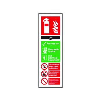 Safety Sign Carbon Dioxide Extinguisher 300x100mm S/Adhesive FR02125S