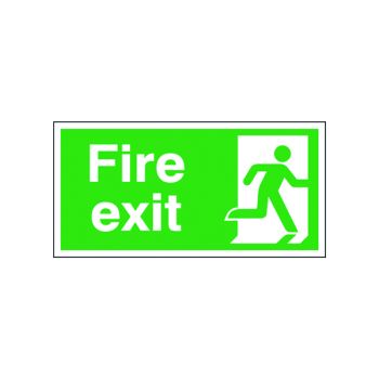 Safety Sign Fire Exit Running Man Right 150x300mm Self-Adhesive E98A/S