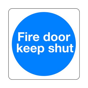 Safety Sign Fire Door Keep Shut 100x100mm Self-Adhesive (Pack of 5) KM14AS